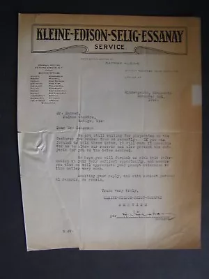 Vtg Movie Letterhead Kleine Edison 1916 Looking For Play Dates For Feature Films • $30