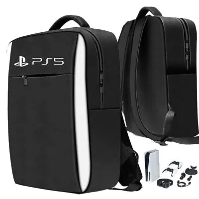 For PS5 Backpack Game Console Outdoor Travel Carrying Case Storage Shoulder Bag • £12.99