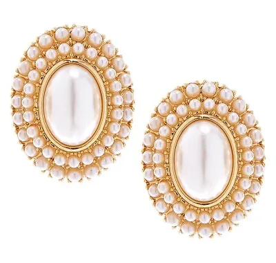 $59.95 • Buy Brand New Ben-Amun New York 24K Gold And Pearl Clip Earrings