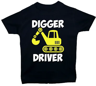 £9.49 • Buy Digger Driver Baby Children T-Shirt Top 0-3M To 5-6Yrs Boy Girl Farmer Builder