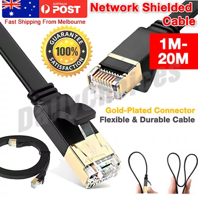 $5.50 • Buy Premium Ethernet Flat Cable CAT 6 CAT 7 Ultra High Speed LAN Patch Cord 1m-20m