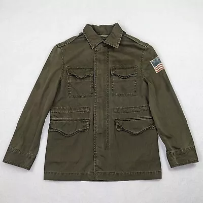 $29.99 • Buy Polo Ralph Lauren Field Coat Jacket Boys Size Small 8 Green Military Zip Up 