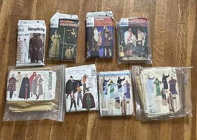 Lot Of 8 Mixed Renaissance Medieval History Sewing Patterns Simplicity -McCalls • $17.95