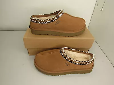 UGG Women's Tasman Slippers Clog Slip-On Braided Collar Suede Chestnut Size 9 • $36