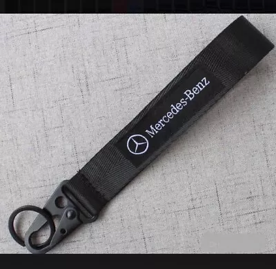 BLACK Mercedes -Benz Keychain Wrist Lanyard With Metal Keyring - FREE SHIPPING • $9.99