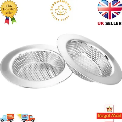 £2.99 • Buy Kitchen Sink Drain Strainer Steel Plug Hole BATH Basin Hair Catcher Cover Filter