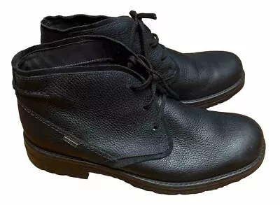 Clarks Waterproof Mens 10.5 44 Desert Chukka Boots Black Pebble Leather • $32