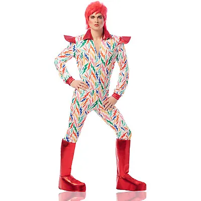 Mens Ziggy Stardust Adult Rock Star Costume Size XL • $38.21