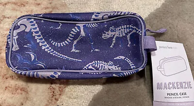 NEW Pottery Barn Kids Mackenzie Purple Dino Pencil Case Dinosaur Glitter • $4.99