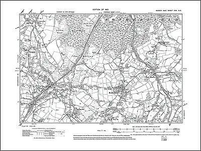 Rotherfield Jarvis Brook Town Row Old Map Sussex 1910: 17SE Repro • £18.99