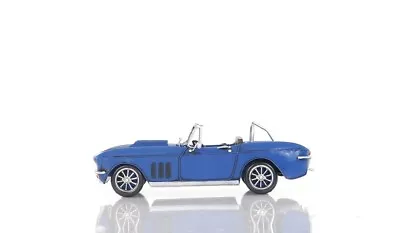 Blue Chevrolet Corvette | Vintage Model Car W/ Iron Frame & Metal Wheels • $190.52