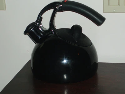$25 • Buy OCO 2 Qt UPLIFT WHISTLING TEA KETTLE Black Enamel