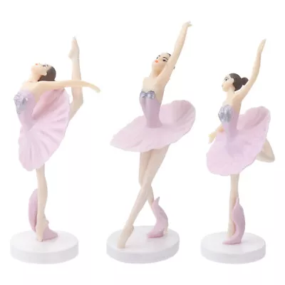  3PCS Ballerina Statue Desktop Ornament Plastic Dancing Girl Crafts Figurines -z • £7.14