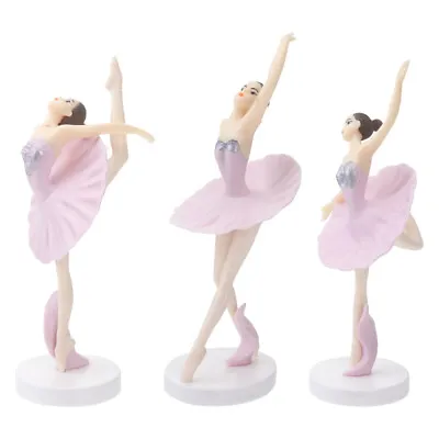  3PCS Ballerina Statue Desktop Ornament Plastic Dancing Girl Crafts Figurines • £5.73