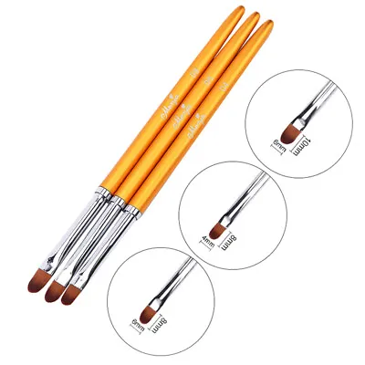 3Pcs Acrylic French Stripe Nail Art Liner Brush 3D Tips Ultra-thin Line Drawing • $7.69