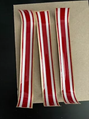 *MINI* Football Helmet Stripe Decal X3 Red & White 1.25  W • $10