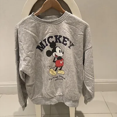 Disney Classic Vintage Ladies Disney Mickey Mouse Grey Sweatshirt Size XS • £11.99