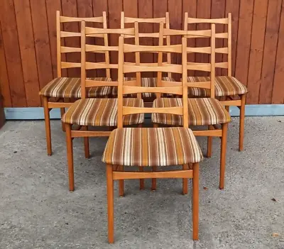 6x Dining Chairs Vintage Designer Chair Wood 60s Sprout Chair Danish 60s C • £280.55