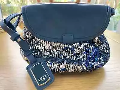 UGG Navy  Sequin Leather Bag -  Adjustable Strap • £3.99