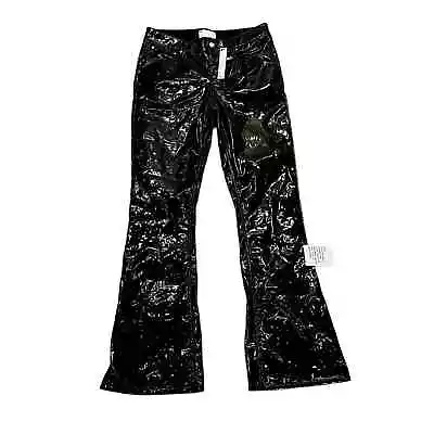 ASOS Design Flare Jeans In Shiny Black Vinyl Leather Look NWT • $34.88