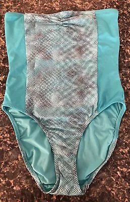 ~SOYBU~MERIDA~OPTIC STRIPE~Women’s Size Medium~Teal~STRAPLESS SWIMSUIT~EUC~ • $12