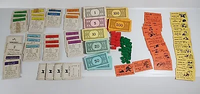 Vintage Monopoly Game Card Pieces Money Hotels And Houses • $9.99