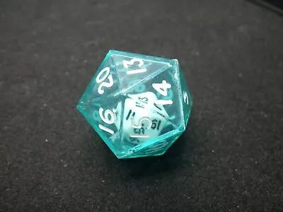 Double D20 - Small 20 In Large Twenty Die - Green RPG Tabletop Gaming Roleplay • $1.99