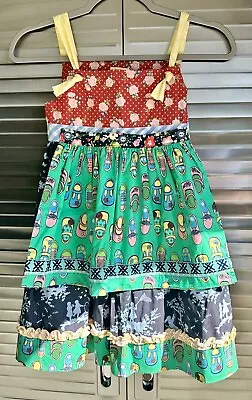 Matilda Jane Gelato Knot Dress Girls Sz 8 Reversible Apron Hello Lovely New NWOT • $22.95