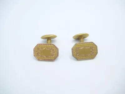 Vintage Gold Filled Rectangular Etched Scroll Pattern Cuff Links • $22.49