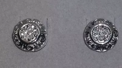 NEW *AWESOME* ZALES Jewelers Sterling Silver Round Diamond Earrings • $69.99