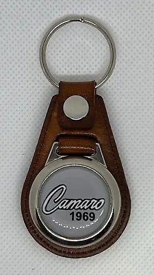 TAN High Quality 100% Leather RETRO KEYCHAIN For 1969 CAMARO • $31.54