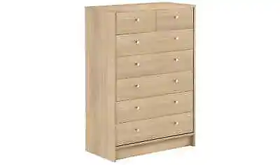 Malibu 5+2 Drawer Chest Of Drawers - Beech Effect. Free Delivery Within 20 Miles • £110