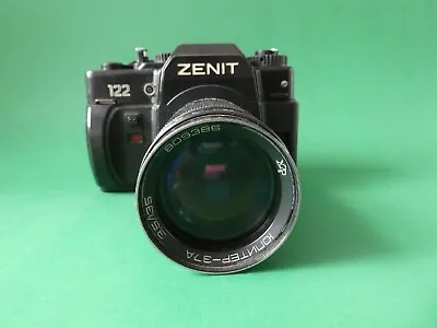 ZENIT 122 CAMERA + JUPITER 37A 3.5 / 135mm LENS. USSR 1990. • £152.81