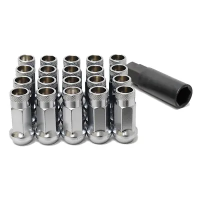 20 Muteki SR48 Super Tuner Lug Nuts With Key CHROME SILVER 12x1.25 Extended • $51.99