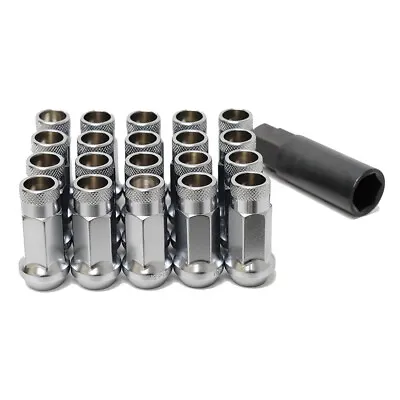 20 Muteki SR48 Super Tuner Lug Nuts With Key CHROME SILVER 12x1.5 Extended • $49.80