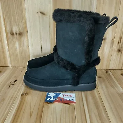Women's UGG Black Boots NEW SZ 5 Shearling Suede Authentic 1112500  NWOB • $55