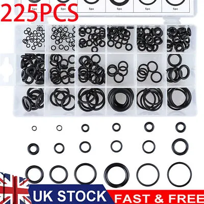 225Pc Rubber O Ring Washer Oring Seal Plumbing Garage Set Kit 18 Sizes With Case • £4.99