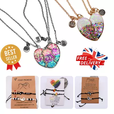 Friendship BFF Necklace For 2 Or 3 Best Friends Bracelets Forever Gift For Girls • $7.45