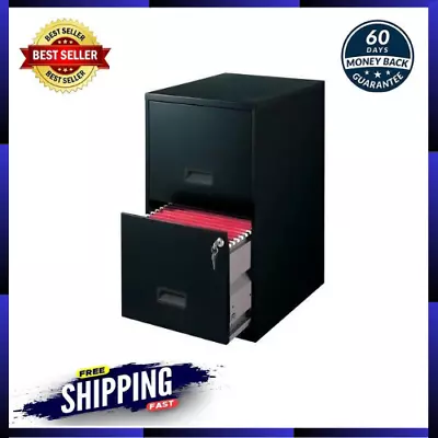 Filing Cabinet 2-Drawer Steel Vertical File Cabinet With Lock Storage Safe Black • $79.54