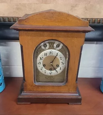 🕰Antique Junghans Wood Mahogany Westminster Chime Bracket Mantle Shelf Clock🕰 • $325