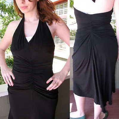 Venus Black Ruffled Cha Cha Body Con Tight Bandage Asymmetrical Hem Dress Hot S • $29.99