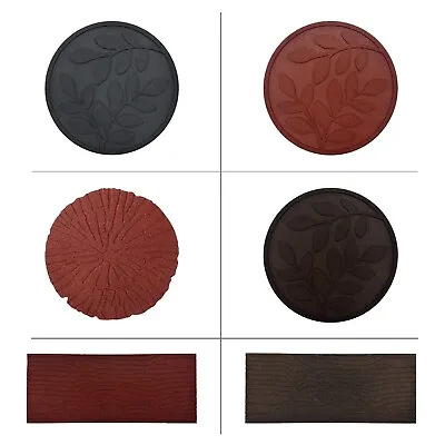 Garden Recycled Stepping Stones Scroll With LEAF Design Rubber Hard Wearing • £9.99