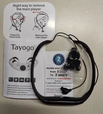 Tayogo IPX8 Waterproof Sports Headphones MP3 8G Player Black  • $30