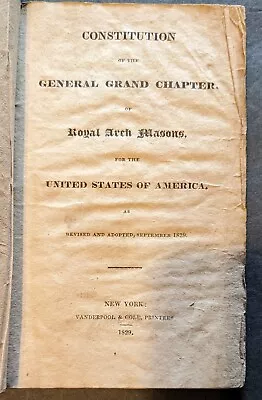 Constitution Royal Arch Masons (1829) Masonic Book • $26
