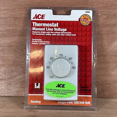 $20 • Buy Ace (42603) Heating Single-Pole Manual Line Voltage Thermostat **NEW**