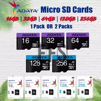 Adata Micro SD Card 16gb 32gb 64gb 128 256 Memory TF Android Phone Lot Drone Cam • $2.85