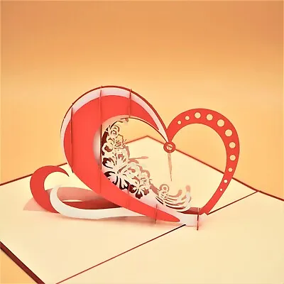 ❤️ 3D Pop Up Greeting Card - Love Bear Couple Valentines Heart • £4.88