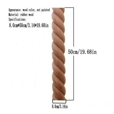 $154.29 • Buy Woodcarving Craft Decorative Wooden Carved Twist Lines Home Decoration Accessory
