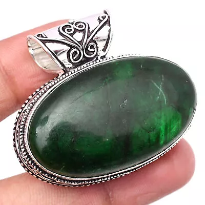 Green Labradorite Gemstone 925 Sterling Silver Handmade Jewelry Pendant 1.38  • £7.45