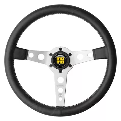 Momo For Prototipo Steering Wheel 350 Mm - Black Leather/White Stitch/Brshd • $269